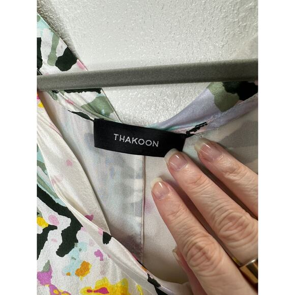 Thakoon White Floral Print Sleeveless Silk Sheath Mini Dress 6 - Picture 10 of 15